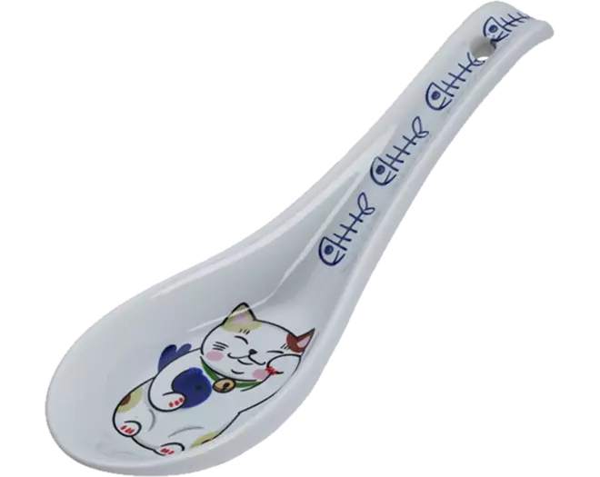 Tokyo Design Studio - Kawaii Spoon Lucky Cat Blue Fish