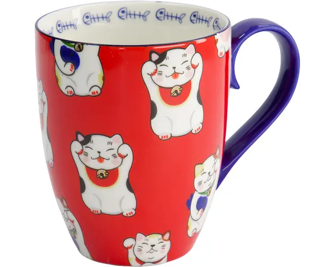 Tokyo Design Studio - Kawaii Mug Giftbox Lucky Cat Red 380ml