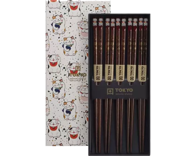 Tokyo Design Studio - Chopsticks Giftset Lucky Cat 5 pair