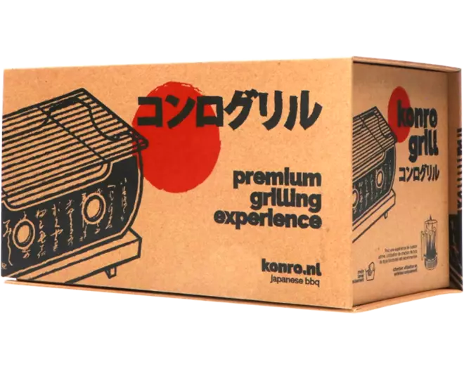 Konro - Grill Rect Wooden Base M 12.5x11.5cm