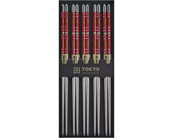 Tokyo Design Studio - Chopsticks SS Red 5 pair