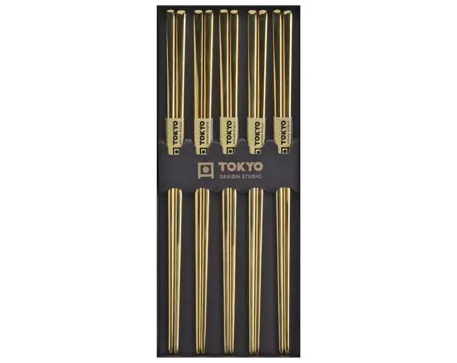 Tokyo Design Studio - Chopsticks SS Gold 5 pair