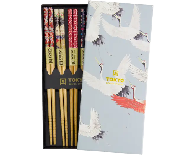 Tokyo Design Studio - Chopstick Crane Giftset - 5 Pair