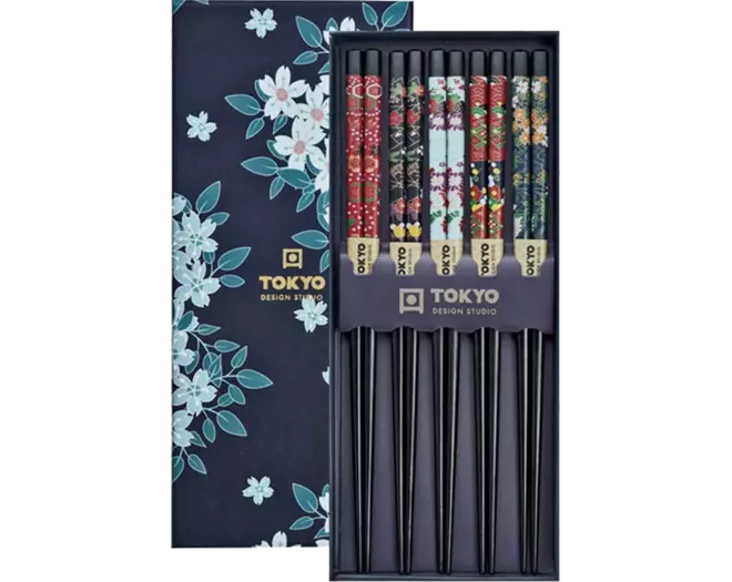 Tokyo Design Studio - Chopsticks Giftset Cherry Blossom Blue 5 pair