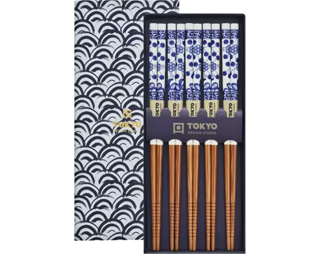 Tokyo Design Studio - Chopsticks Giftset Wave Blue 5 pair