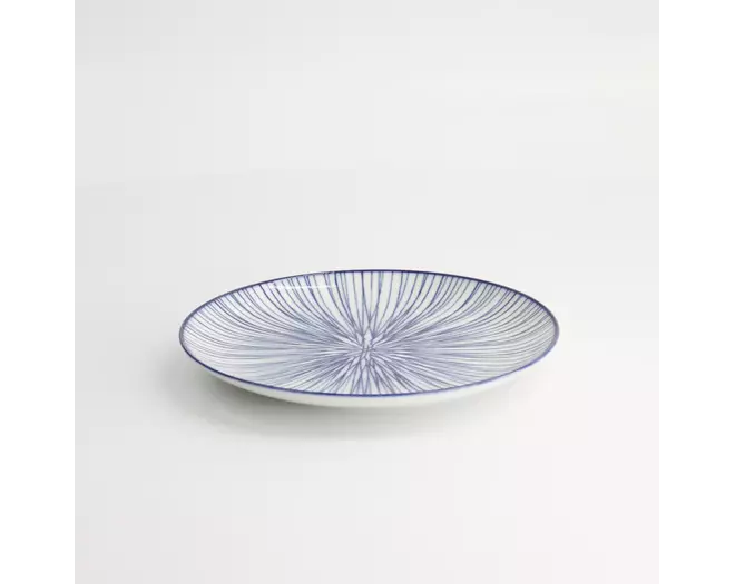 Tokyo Design Studio - Nippon Blue Plate 16x2cm Lines 6pcs