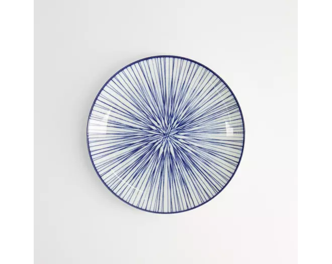 Tokyo Design Studio - Nippon Blue Plate 16x2cm Lines 6pcs