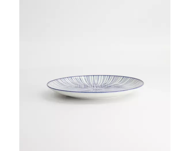 Tokyo Design Studio - Nippon Blue Plate 16x2cm Lines 6pcs