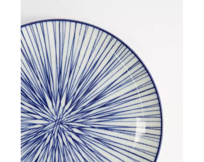 Tokyo Design Studio - Nippon Blue Plate 16x2cm Lines 6pcs