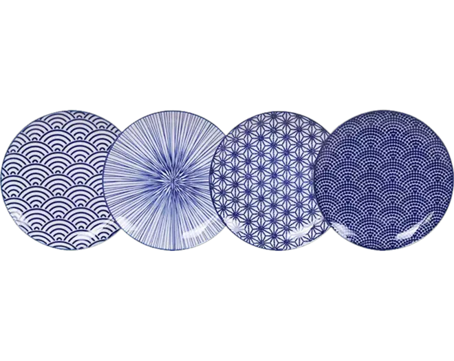 Tokyo Design Studio - Plate Assorted Nippon Blue 20.6x2.2cm