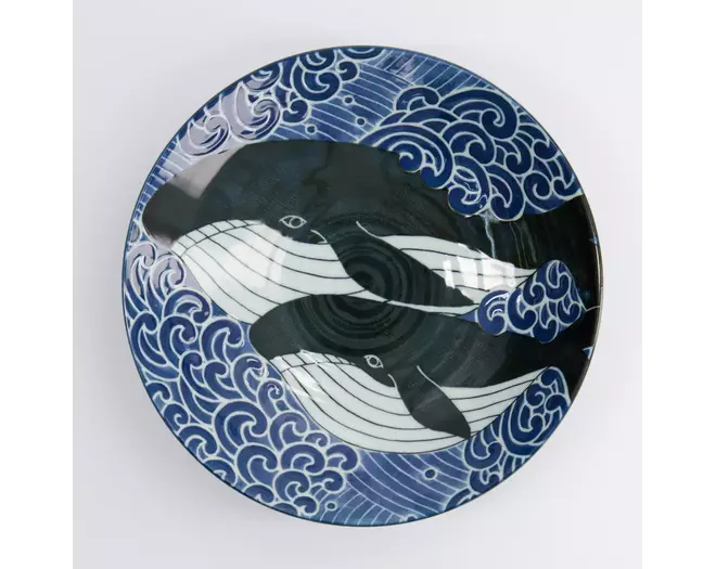 Tokyo Design Studio - Kawaii Mori Plate Whale 21.7x5.3cm 800ml 5pcs