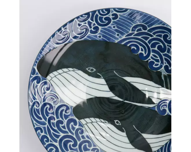 Tokyo Design Studio - Kawaii Mori Plate Whale 21.7x5.3cm 800ml 5pcs