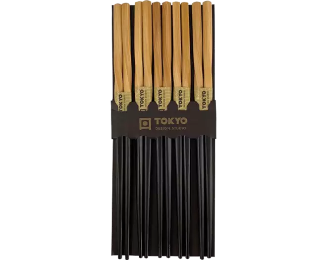 Tokyo Design Studio - Chopsticks Black Twist 5 pair