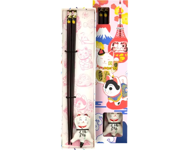 Tokyo Design Studio - Chopsticks Giftset and Rest Lucky Cat A