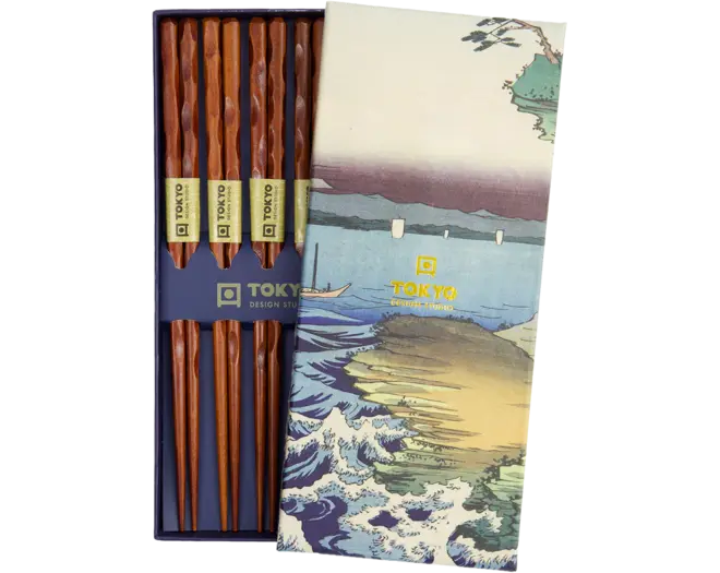 Tokyo Design Studio - Chopstick Twist Giftset - 5 Pair Brown