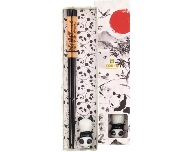 Tokyo Design Studio - Chopsticks Giftset and Rest Panda E