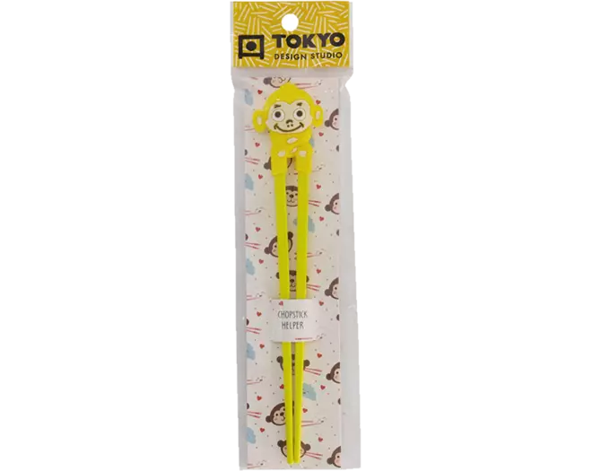 Tokyo Design Studio - Children Chopsticks Monkey Yellow 22cm