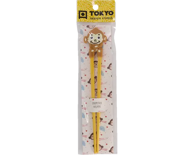 Tokyo Design Studio - Children Chopsticks Monkey Light Brown 22cm
