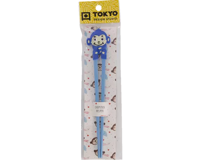Tokyo Design Studio - Children Chopsticks Monkey Blue 22cm