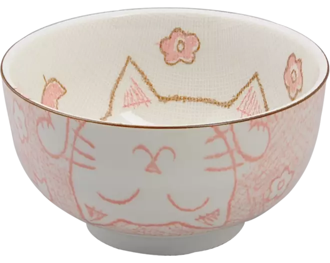 Tokyo Design Studio - Kawaii Bowl Lucky Cat Tayo Light Pink 300ml