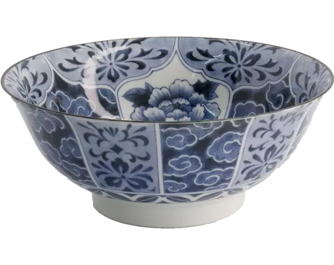 Tokyo Design Studio - Mixed Bowls Ramen Unmo-Botanb Blue 1.3L
