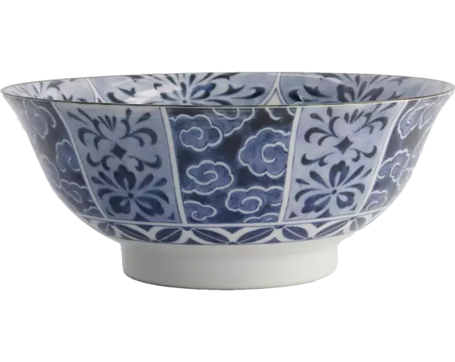 Tokyo Design Studio - Mixed Bowls Ramen Unmo-Botanb Blue 1.3L