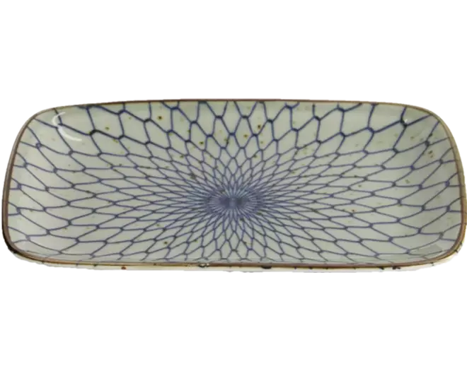 Tokyo Design Studio - Mixed Plates Square Mesh Blue 3pcs