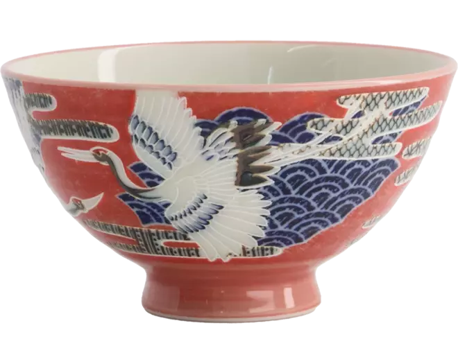 Tokyo Design Studio - Kawaii Bowl Rice Crane Red 300ml