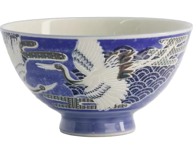 Tokyo Design Studio - Kawaii Bowl Rice Crane Blue 300ml