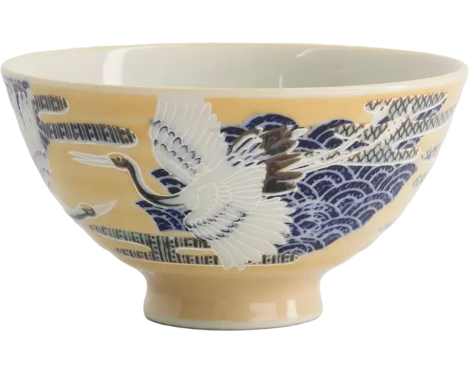 Tokyo Design Studio - Kawaii Bowl Rice Crane Yellow 300ml