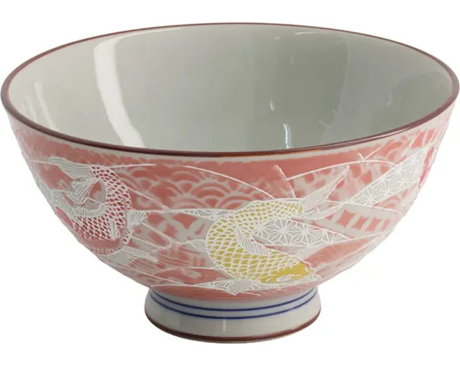 Tokyo Design Studio - Kawaii Rice Bowl Carp Red 11.5x6cm. 300ml