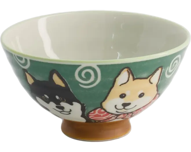 Tokyo Design Studio - Kawaii Bowls Rice Shiba-Dog Green 350ml