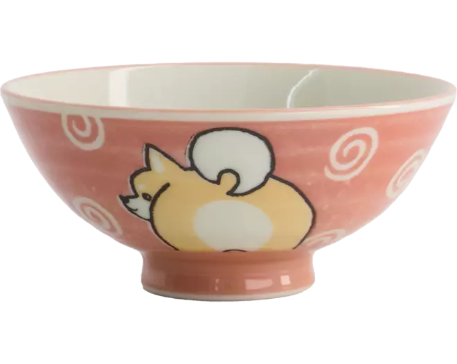 Tokyo Design Studio - Kawaii Bowl Rice Shiba-Dog Pink 500ml