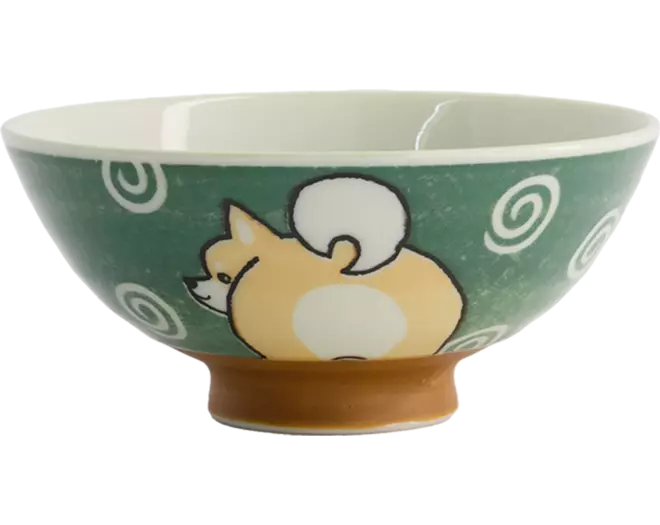 Tokyo Design Studio - Kawaii Bowl Rice Shiba-Dog Green 500ml
