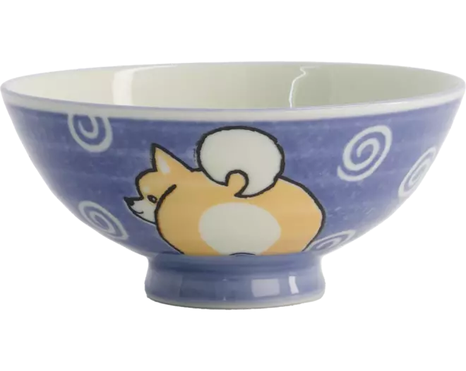 Tokyo Design Studio - Kawaii Bowl Rice Shiba-Dog Blue 500ml