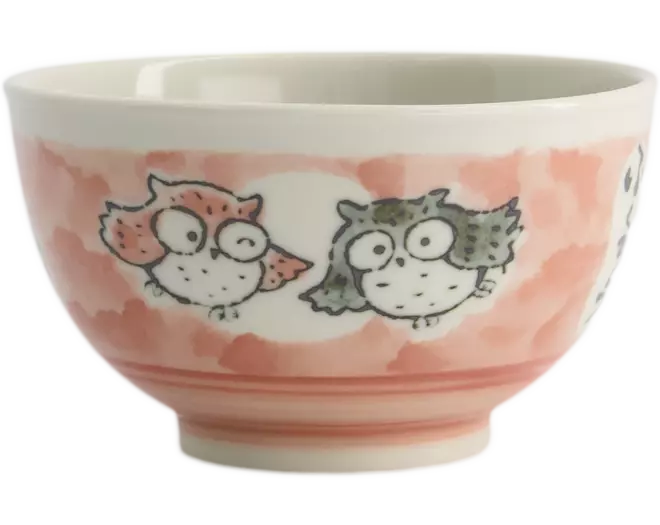 Tokyo Design Studio - Kawaii Bowl Rice Owl Pink 400ml