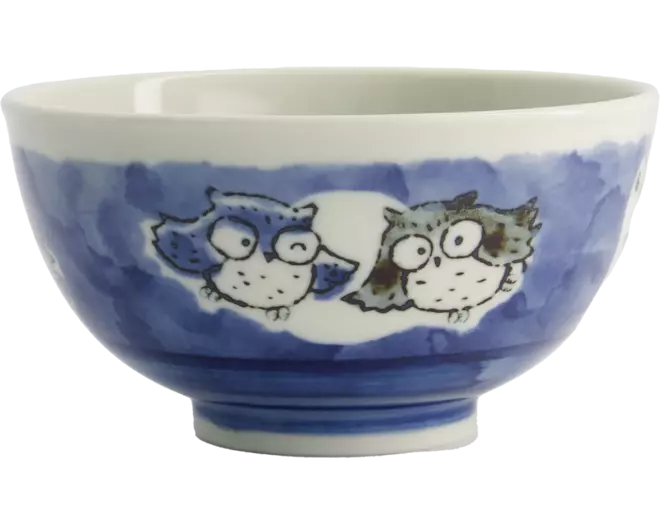 Tokyo Design Studio - Kawaii Bowl Rice Owl Blue 600ml