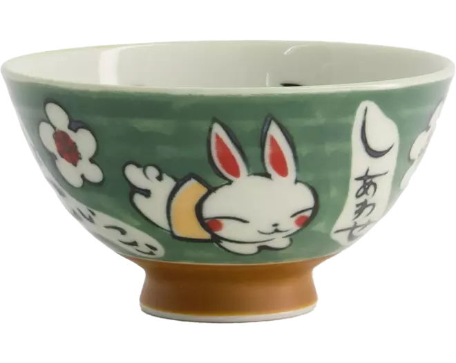 Tokyo Design Studio - Kawaii Bowl Rice Rabbit Green 300ml