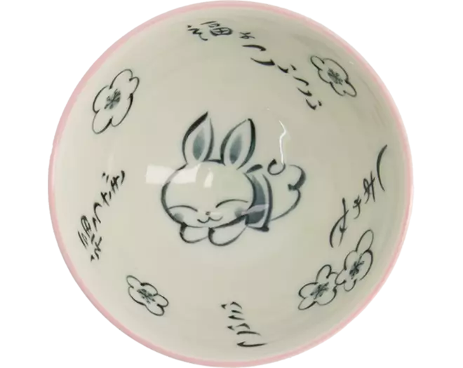 Tokyo Design Studio - Kawaii Bowl Rice Rabbit Pink 300ml