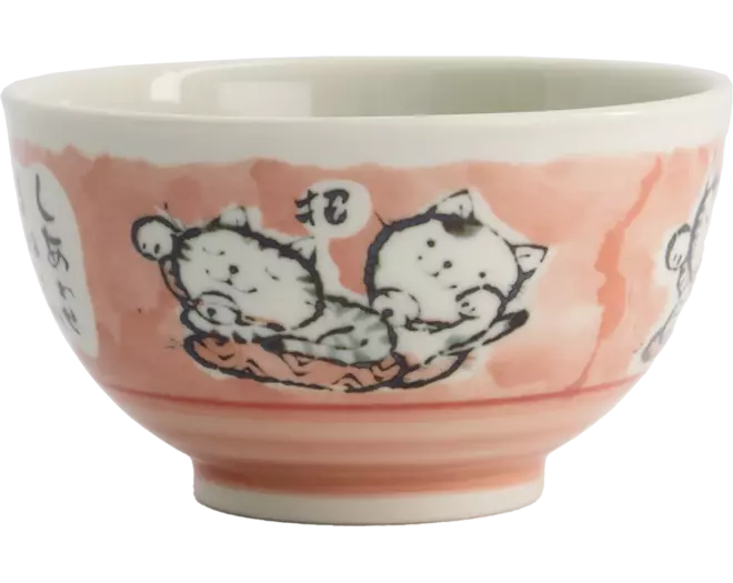 Tokyo Design Studio - Kawaii Bowl Rice Cat Pink 600ml