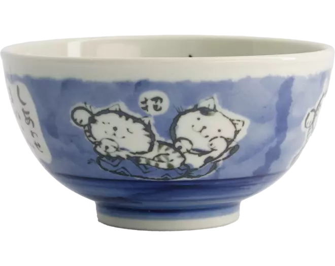 Tokyo Design Studio - Kawaii Bowl Rice Cat Blue 400ml