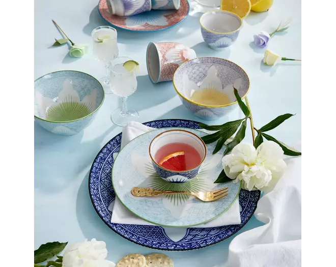 Tokyo Design Studio - Lily Flower Small Tayo Bowl 13.5x6.8cm Purple 300ml 6pcs