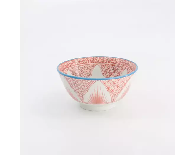 Tokyo Design Studio - Lily Flower Small Tayo Bowl 13.5x6.8cm Red 300ml 6pcs