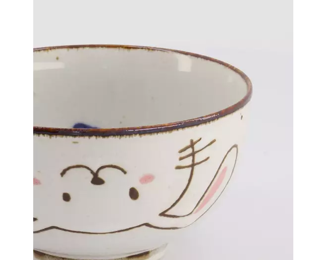 Tokyo Design Studio - Kawaii Rabbit Usagi Bowl 13.7x7.4cm Pink 500ml 6pcs