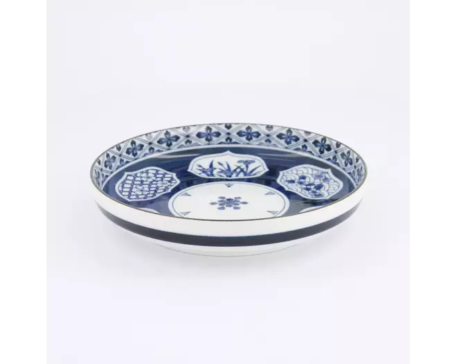 Tokyo Design Studio - Wa Mixed Bowls Pasta Plate Matori Hishimon 20x4.1cm 650ml 4pcs