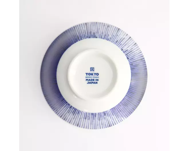 Tokyo Design Studio - Mino Blue Bowls Tayo Bowl 15x7cm. Hanabi 6pcs