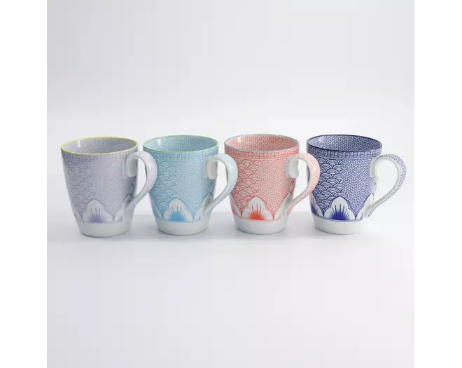 Tokyo Design Studio -  Lily Flower Mug Giftset 4pcs 8.8 x10.5cm 350ml 1 set