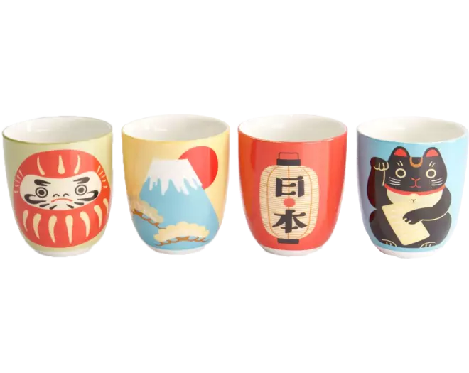 Tokyo Design Studio - Kawaii Japan Cup Giftset 4pcs 7x8cm 170ml 1set