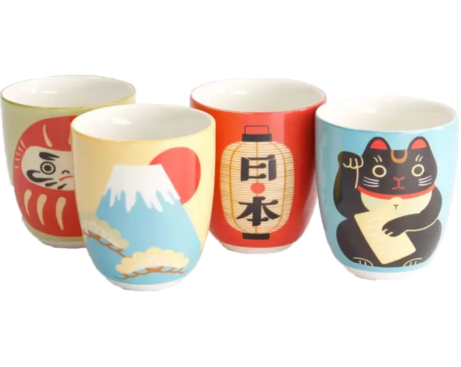 Tokyo Design Studio - Kawaii Japan Cup Giftset 4pcs 7x8cm 170ml 1set