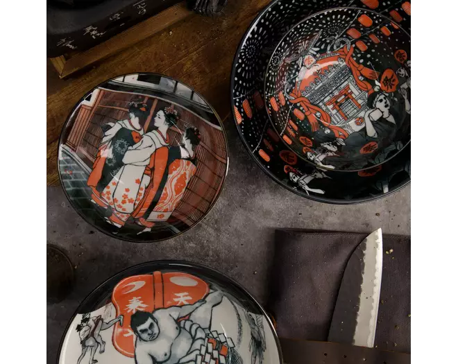 Tokyo Design Studio - Asakusa Round Plate 25x3cm Matsur 4pcs